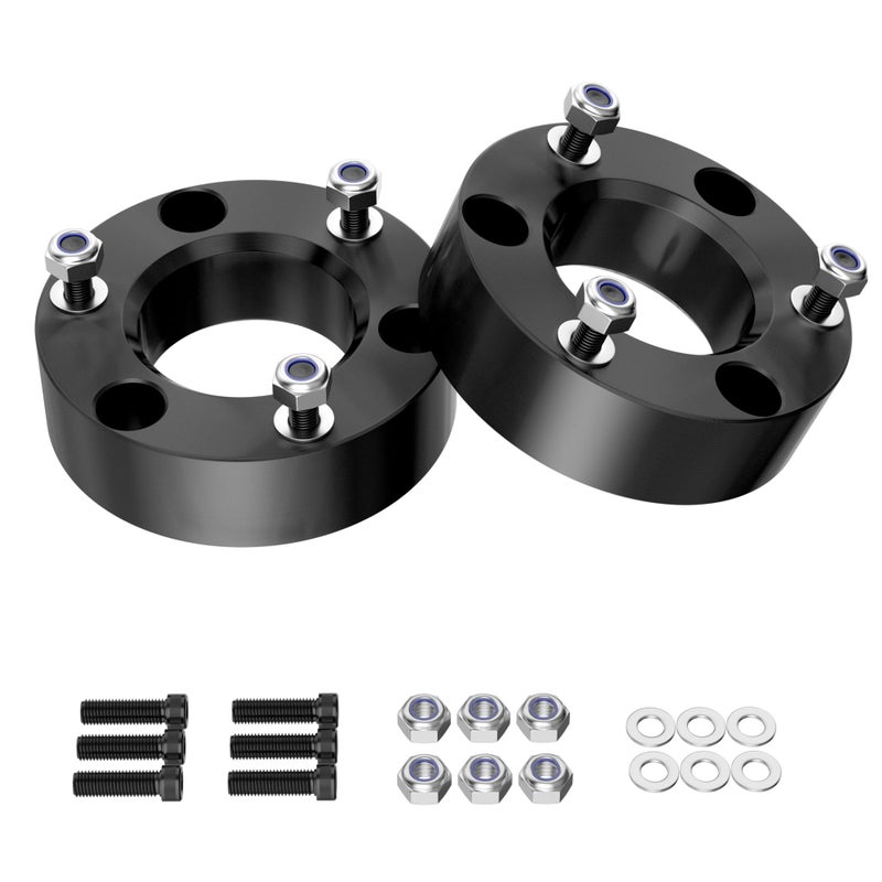 Richeer 2.5" Front Leveling Lift Kit Compatible with 2007-2026 Silverado 1500 2WD/4WD, Leveling Lift Kit for 2007-2026 Sierra 1500 2WD/4WD Forged Front Strut Spacers Raise Front of Vehicle by 2.5" - Image 1